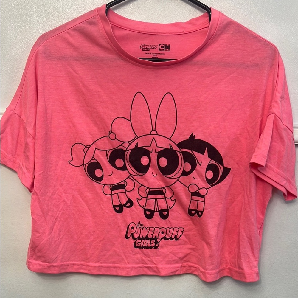 Cartoon Network Pink Powerpuff  Short Sleeve Tee crop top